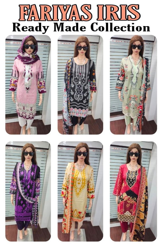 Fariyas Iris Karachi Cotton Casual Wear Printed Ready Made Dress Collection